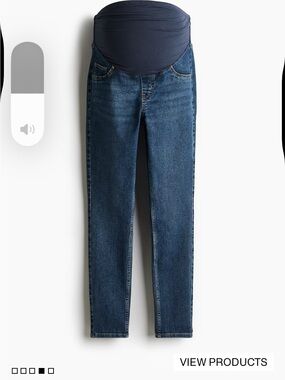 H&M Navy Panel Dark Blue Skinny Maternity Jeans